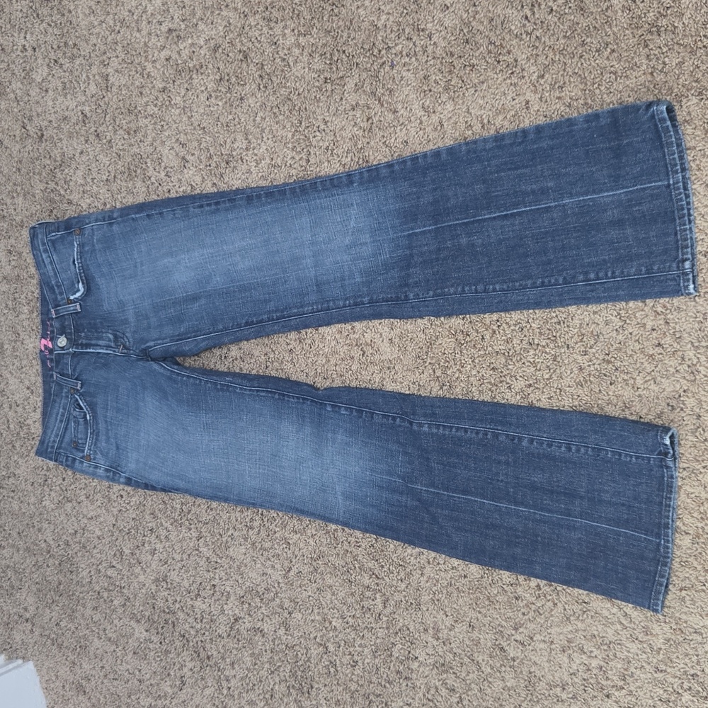 7 For All Mankind Dark Blue Boot Cut Jeans